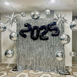 Giant Number 2025 Balloons, 40" Large 2025 Balloons Helium Mylar Foil Balloons for 2025 Graduation Party Decoration (Black)
