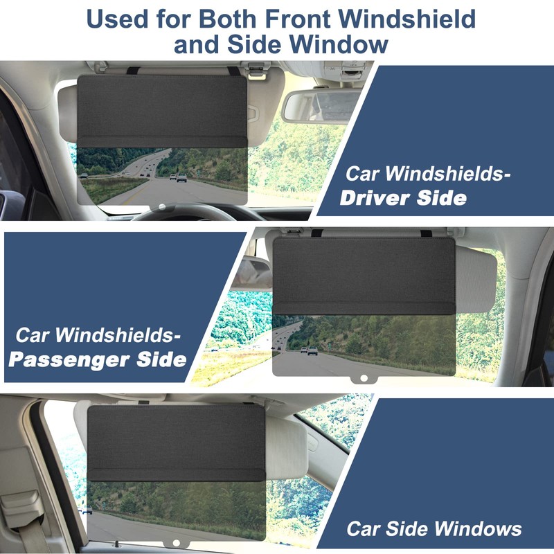 NAZZO Sun Visor Extender for Car, Sun Blocker with PC