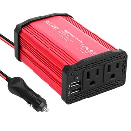 ALLWEI 300W Car Power Inverter DC 12V to 110V AC Power inverters for Vehicles Converter with 4.8A Dual USB AC Car Charger Adapter (Red), SGR-NX3011SK-6