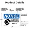 (2 Pack) All Drivers Must Chock Wheels OSHA Notice Sign