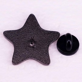 Didn't Cry Today Enamel Lapel Pin Metal Yellow Pentagram Shape Cartoon Smiling Face Badge Brooch