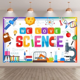YCUCUEI 72x43inch We Love Science Chemistry Lab Photography Backdrop