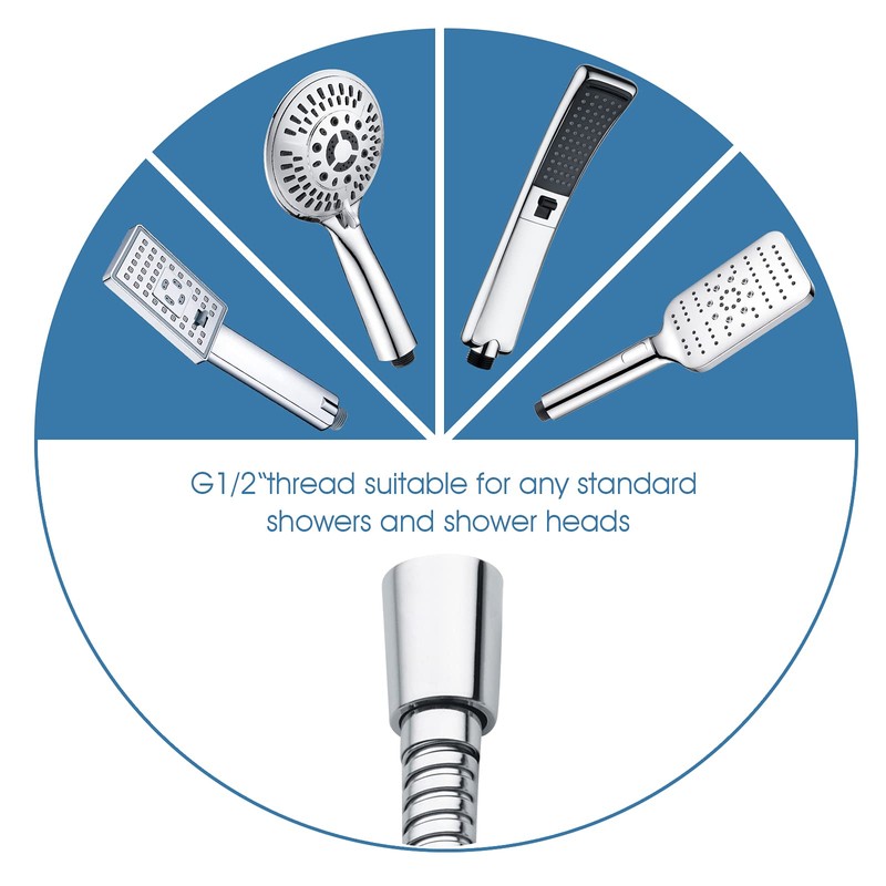 BRIGHT SHOWERS Shower Hose For Hand Held Shower Heads, 59