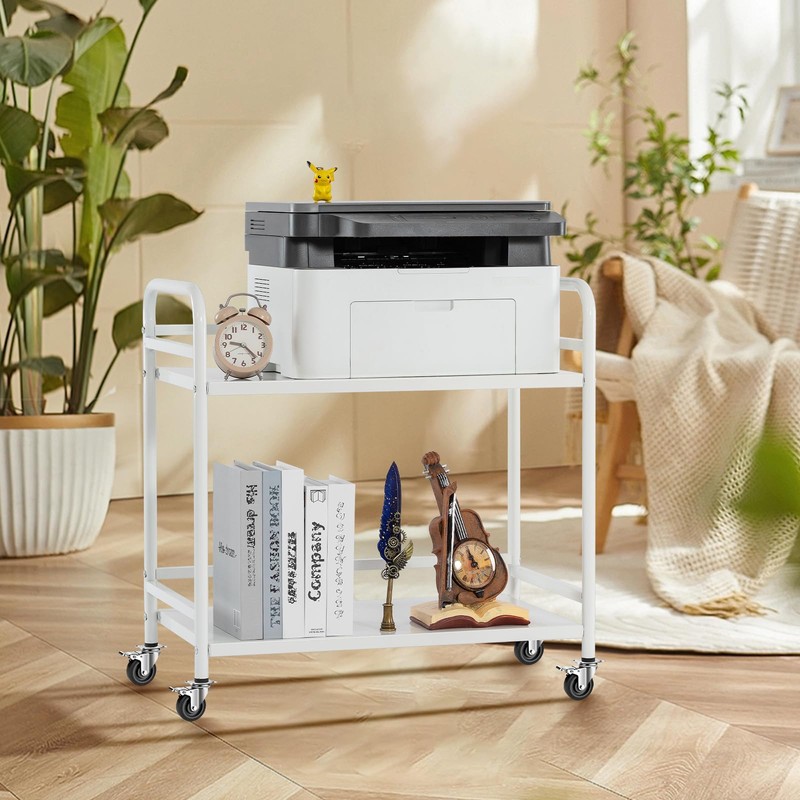 HDANI 2 Tier Under Desk Printer Stand with Storage,Microwave Storage