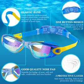 COOLOO Swimming Goggles, Pack of 2 Swimming Goggles for Kids/Junior/Adults, Unisex Diving Goggles for Boys, Girls, Men, Women, Anti-Fog, No Leaks