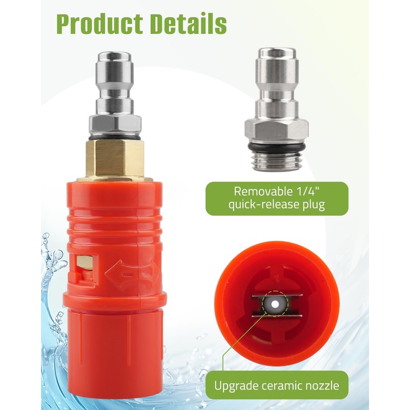 Quwfesudy Adjustable Pressure Washer Nozzle Tip - Fit for Pressure