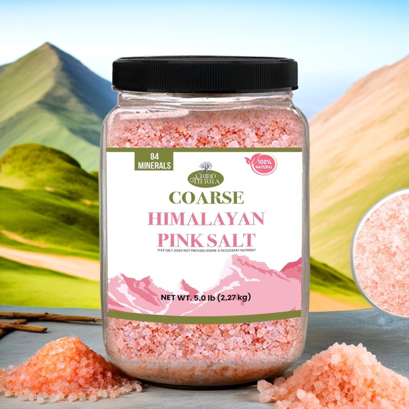 Good Tierra Himalayan Pink Salt in Jar - Coarse, 5
