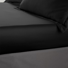 Catherine Lansfield Silky Soft Satin King Fitted Sheet Black