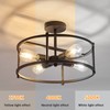 hesoge Industrial Semi Flush Mount Ceiling Light,4 Light Rustic Metal