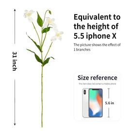 Melorca&Guilla Artificial Flowers for Decoration, 3Pcs 31inch White Iris Fake Flowers,Faux Flowers for Vase,Faux Floral Stems for Wedding Party Kitchen Home Decorations (3, Iris)