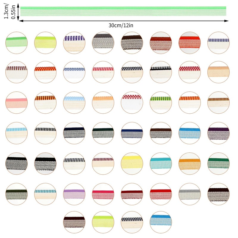 Pack of 52 Book Headbands, 30 x 1.4 cm Book