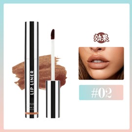 SELINE GIRL Lip Liner, Peel Off, 2 Colors, Water Resistant, Long Lasting, Removable Type, Lip Tint, 3D Lip, Pore Care, Easy Application, Natural Cover, #02, Brown