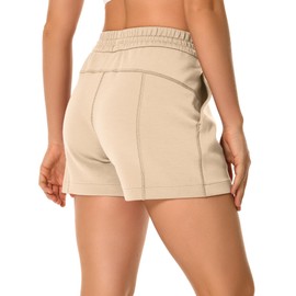 Colorfulkoala - Pantalones Cortos Deportivos de Cintura Alta para Mujer, Ultra Suaves, Informales, para Verano, con Bolsillos, Boulder, M