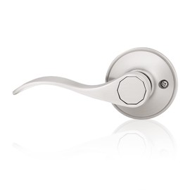 Probrico 1 Pack Dummy Door Lever Brushed Nickel Wave Style Dummy Handles No Lock Interior Door Handles for Wardrobe