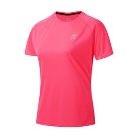 FILAROLA Women's UPF 50+ Polyester Workout Tee - Quick-Dry, Breathable for Running, Hiking-Neon Pink-S