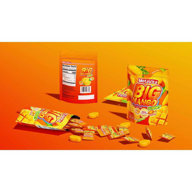 (8 Packs) MetaVita - Big Mango Gummy Candy – Individually
