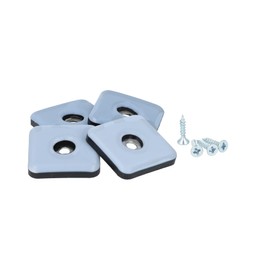 GLEITGUT 4 x Teflon gliders for screwing in square shape 30 x 30 mm PTFE furniture gliders 5 mm thick