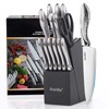 dearithe Knife Sets for Kitchen with Block, 14 Piece High