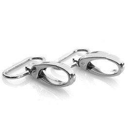 trimmen Shop 32mm Bag Hook Gold Buckle Swivel Metal Slide Trigger Snap Hook for Webbing Carrier Durable Lightweight PET Collars and Bag Accessories, Metal, Silver, 2pcs..