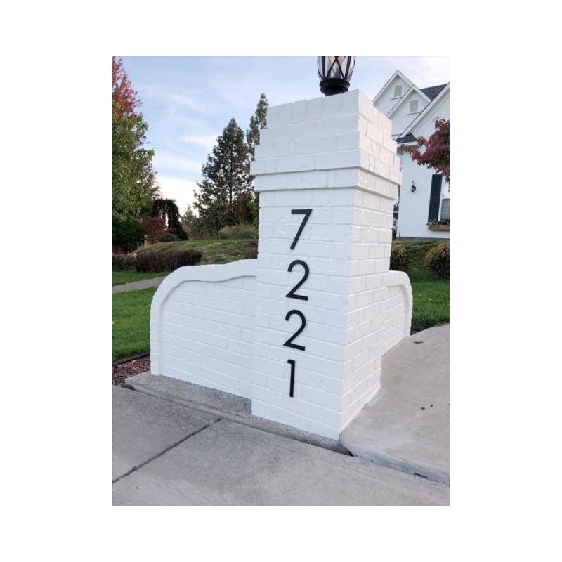8 inch Large Modern House Numbers for outside, Black plastic