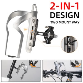 ROCKBROS Bike Cup Holder, Aluminum Alloy Water Bottle Cages, Bicycle Bottle Bracket Universal Rotation Cup Drink Holders for Bike Handlebars, Motorcycle, MTB, Boat, Walker, Wheelchair, Stroller