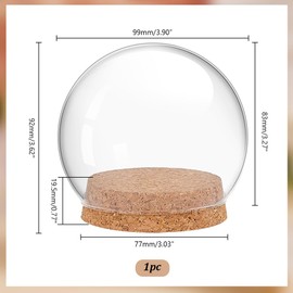 PH PandaHall Glass Dome with Base Glass Cloche Globe Display Dome Decorative Glass Display Case for Beach Sand Display Home Party Decoration 9.9 x 9.2 cm
