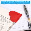 PATIKIL Corner Bookmarks, 4 Pack Heart Shape PU Leather Book