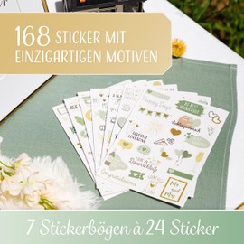 AMARI ® - Wedding Stickers [168 Designs] - Refined Stickers for Guest Book Wedding - Decorative Sticker Photo Album Wedding Stickers Wedding Photo Tasks Stickers Marriage