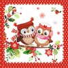 ti-Flair Papierservietten, 20 Stück/Servietten – Winter Owls – 33 cm