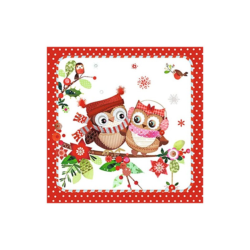 ti-Flair Papierservietten, 20 Stück/Servietten – Winter Owls – 33 cm