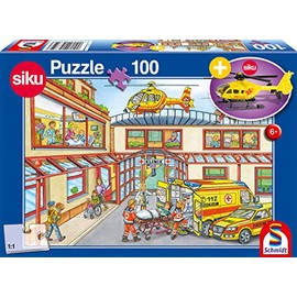Schmidt Spiele 56352 Siku Rescue Helicopter, Children's Puzzle, 100 Pieces, Helicopter, Colourful