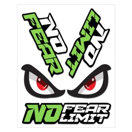 Biomar Labs® Set (4pcs) Vinyl Stickers Decals No Fear No Limit Eyes Car Motorcycle Bike Helmet D 56 New