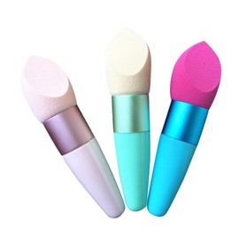 Vaguelly Mushroom Head Makeup Sponge Applicator 1 Piece Soft Handle for Cream and Powder for Women for Daily Makeup Application Random Color
