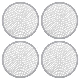 Ohtomber Shower Drain Hair Catcher - 4.72" 4PCS Stainless Steel Shower Stall Sink Drain Cover Strainer,Bathtub Hair Filter Trap Stopper, Bathroom Floor Screen Protector with Silicone Rim