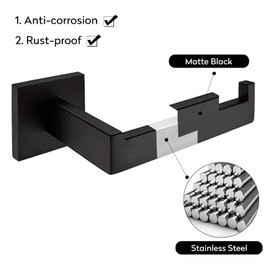 CASEWIND Toilettenpapierhalter Schwarz Matt, Klopapierhalter Wandmontage, Klorollenhalter Edelstahl Badezimmer Deko mit Bohren