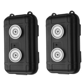 Ziopetru 2PCS Magnetic Key Box for Under Car, Car Key Hider, Outdoor Travel Waterproof Dustproof Snowproof Hidden Car Key Box for Spare Keys, Black