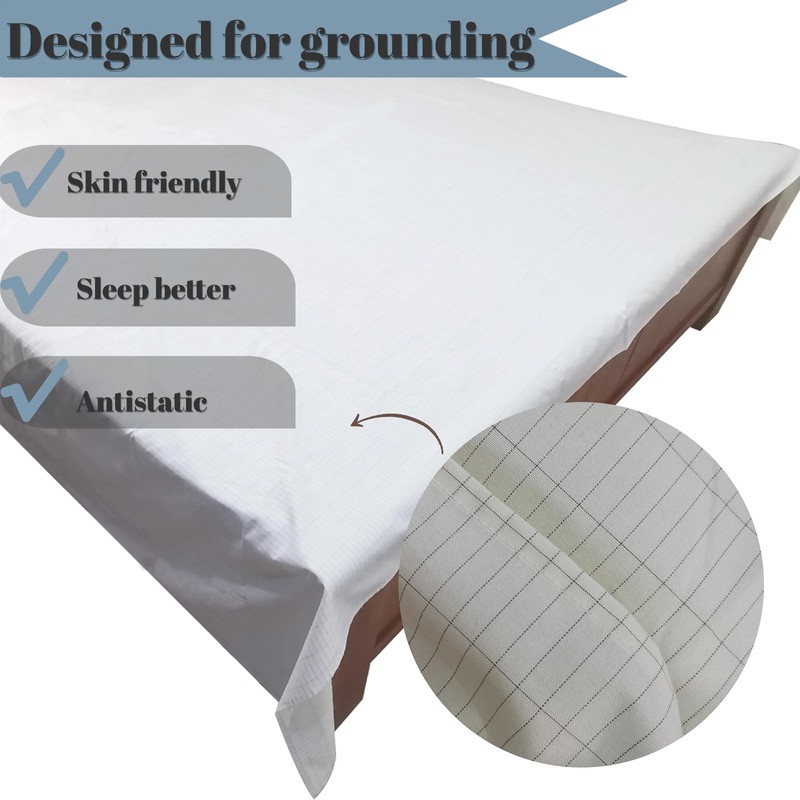 Grounding Sheets with 15 feet Grounding Cord, 5% Conductive Silver