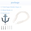 Amerla 2 Pcs White Nautical Rope Toilet Paper Holder Wall-Mounted