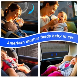 GOLDEROC Sun Protection Car Baby (Pack of 2) UV Protection & Breathable Spandex, Sun Protection Car Children, Car Sun Protection for 98% of SUV Models, Sun Protection Car for Travel and Camping