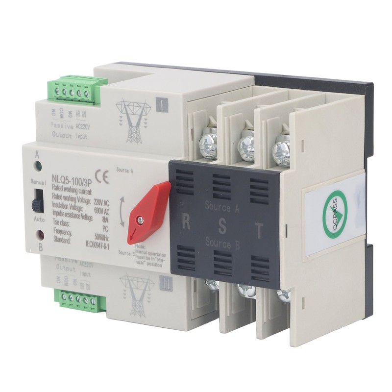 Dual Power Automatic Transfer Switch 3P Fast Switching Control Switch