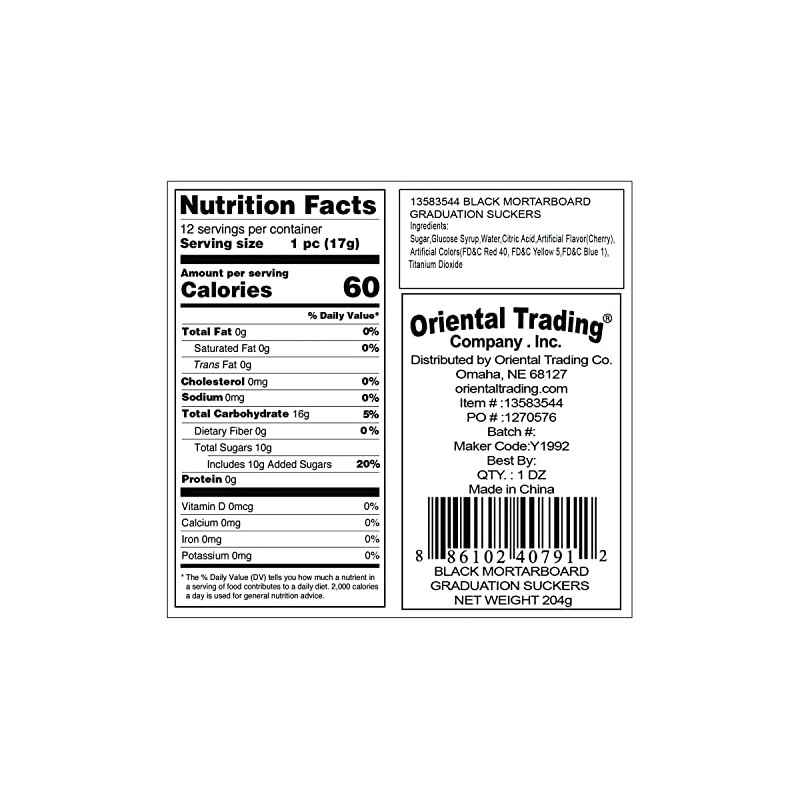 Black Mortarboard Graduation Suckers - Candy & Suckers & Lollipops