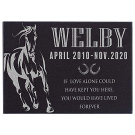 Be Burgundy - Memorial Horse Grave Marker - Horse Memorial Stones, 8 x 12 Pet Stone - Horse Memorial Stone and Grave Markers - Outdoor Tombstone Headstone, Thoughtful Gift