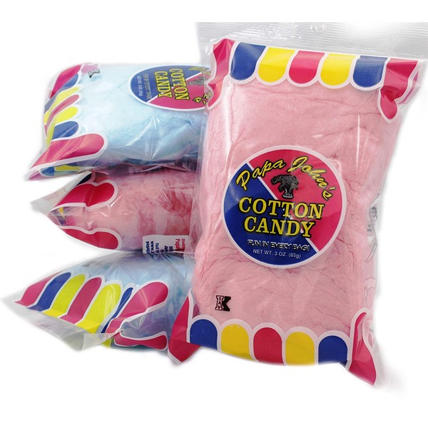 Cotton Candy Blue and Pink Party Flavors Supplies Birthday Treats for Kids, Kosher, 3oz Bag (3-Pack)