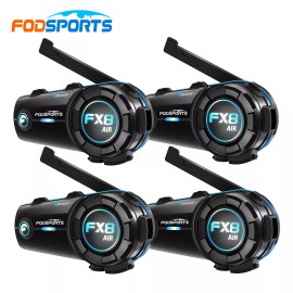 Fodsports FX8 AIR Motorcycle Helmet Intercom 1000m 2-way Bluetooth Headset with FM Radio - 3 Sets