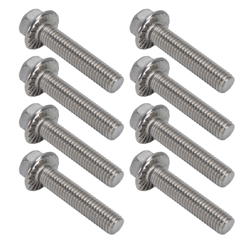 20Pcs M10x1.5 Screw Bolts A2‑70 Stainless Steel Flanged Hex Head