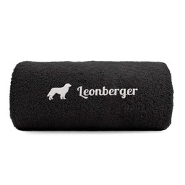 siviwonder Leonberger Deluxe Embroidered Paw Print Towel Black