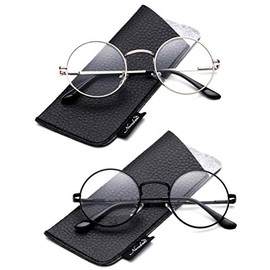 Quality Unisex Retro Round Reading Glasses Spring Hinge Stainless Steel Frame Metal Round Reading Glasses