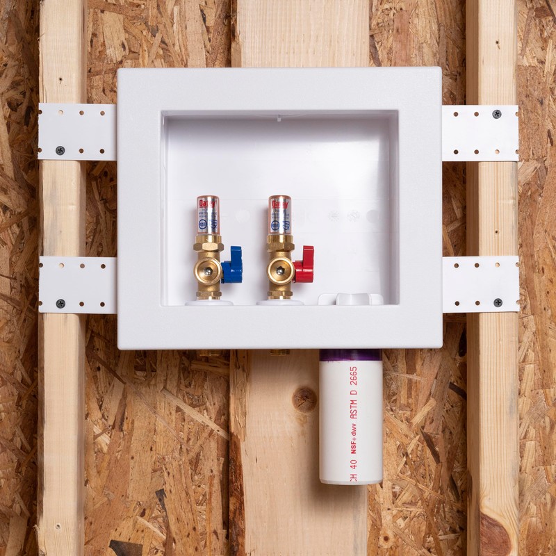 Oatey 38569 Quadtro Washing Machine Outlet Box, Hammer Arrestors, 1/4