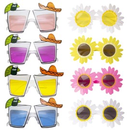 HINFHI 8 Pieces Of Party Sunglasses, Creative And Fun Glasses, Photo Props, Beach Party Supplies, Clothing Accessories.