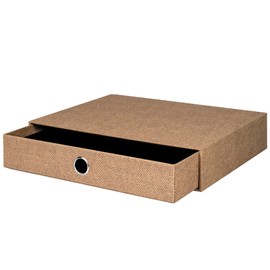 Rössler Papier S.O.H.O. 1524452600 Drawer Box for DIN A4 with Finger Hole Special Line Hazelnut 343 x 250 x 65 mm Pack of 1